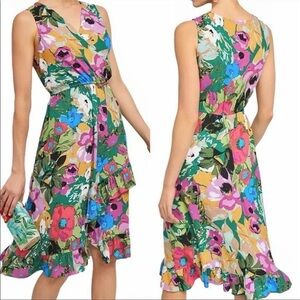 Anthropologie Plenty by Tracy Reese Daphne Floral Wrap Dress Midi S
